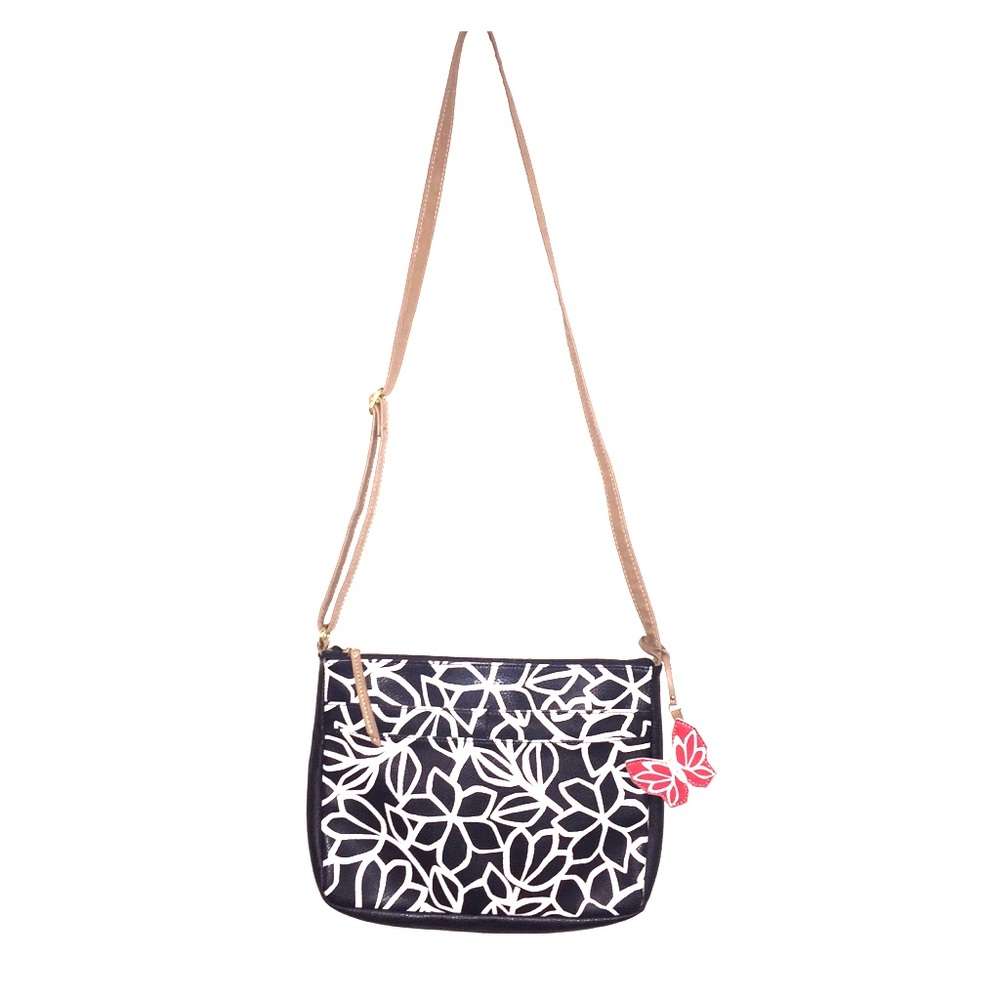 EUC Like New RELIC Butterfly Black white tan Purse